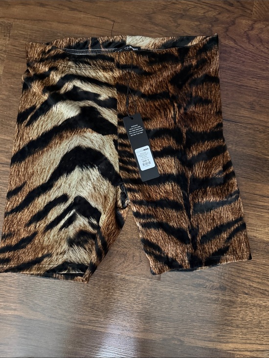 Fashion Nova Pants - Fashion Nova Tiger Print Biker Shorts - Brown & Black